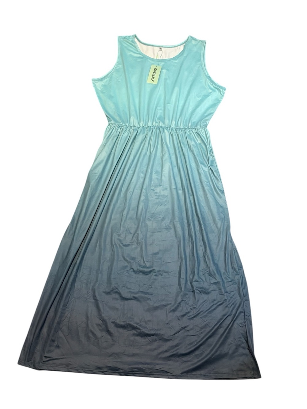 Auselily Blue Ombré Sleeveless Maxi Dress